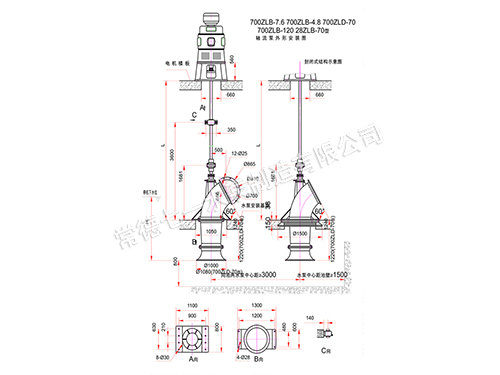 700口径轴流泵外形安装图